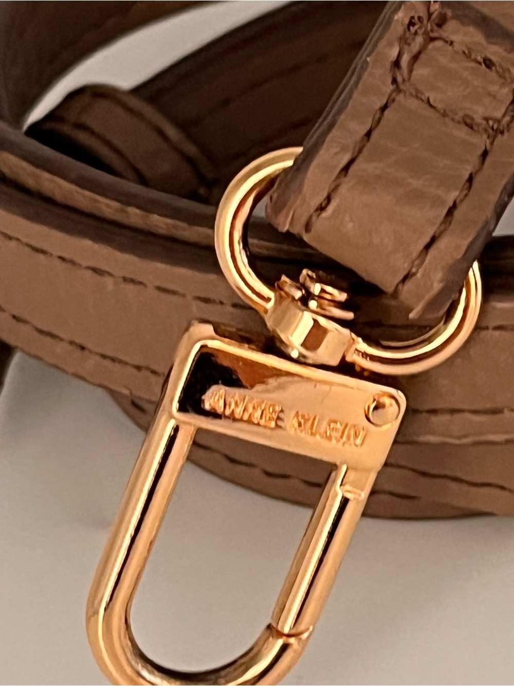 Anne Klein Brown Replacement Strap Crossbody Gold-Tone Hardware Purse 1/4"